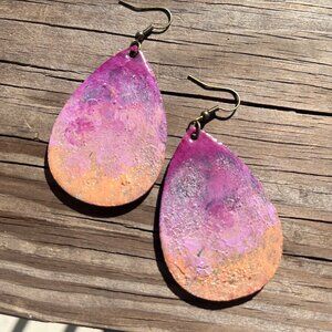 Berry Cream Hand Painted Earrings